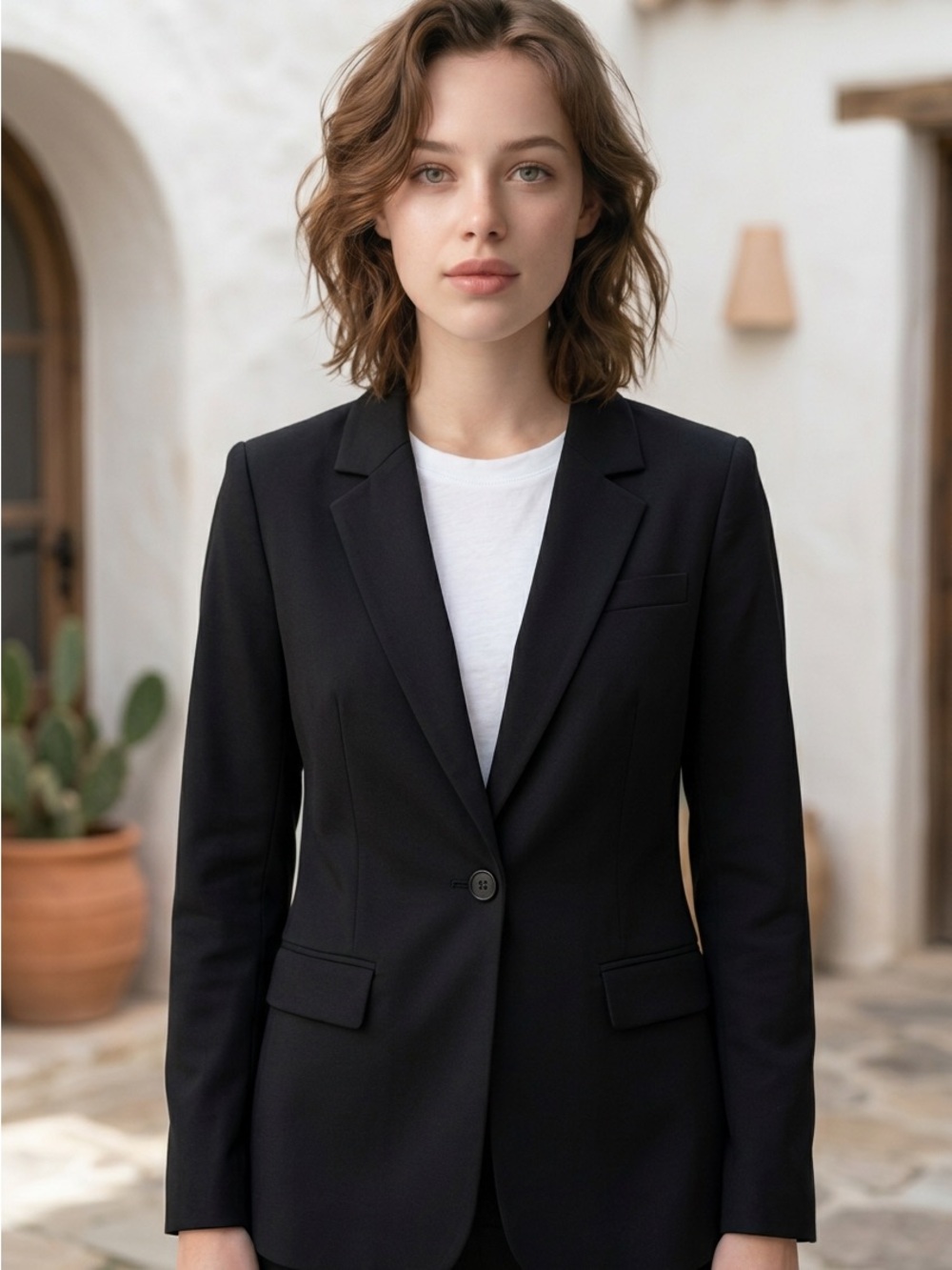 Worthington Black Single-Button Tailored Blazer